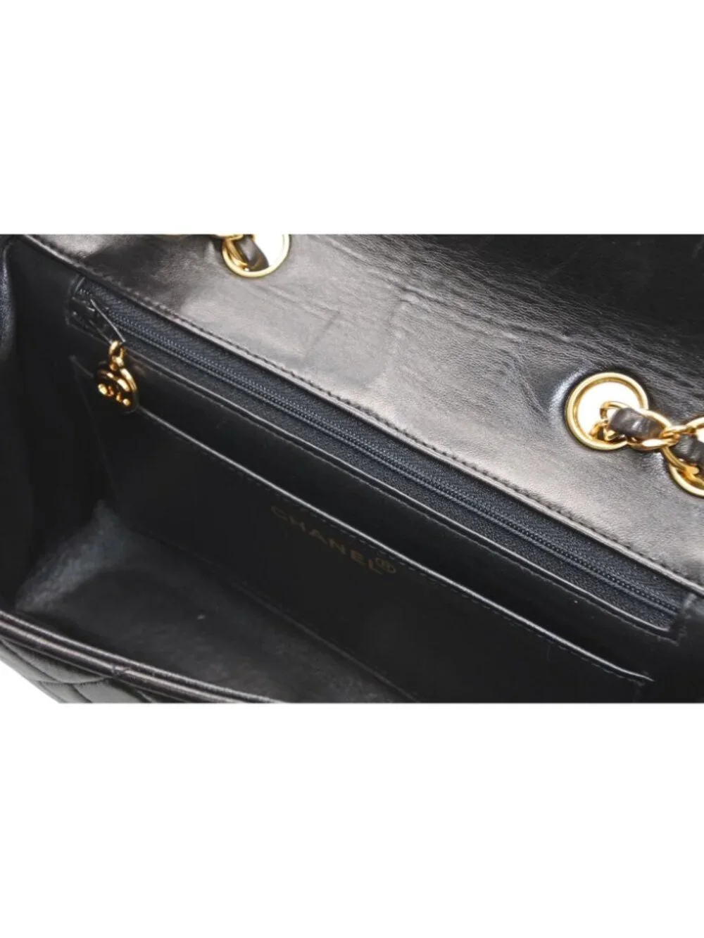 Chanel Chain Quilted 23 Shoulder Bag CC Logo Lambskin Black Gold